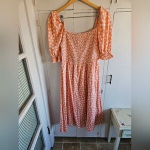 Light orange floral dress Size 14